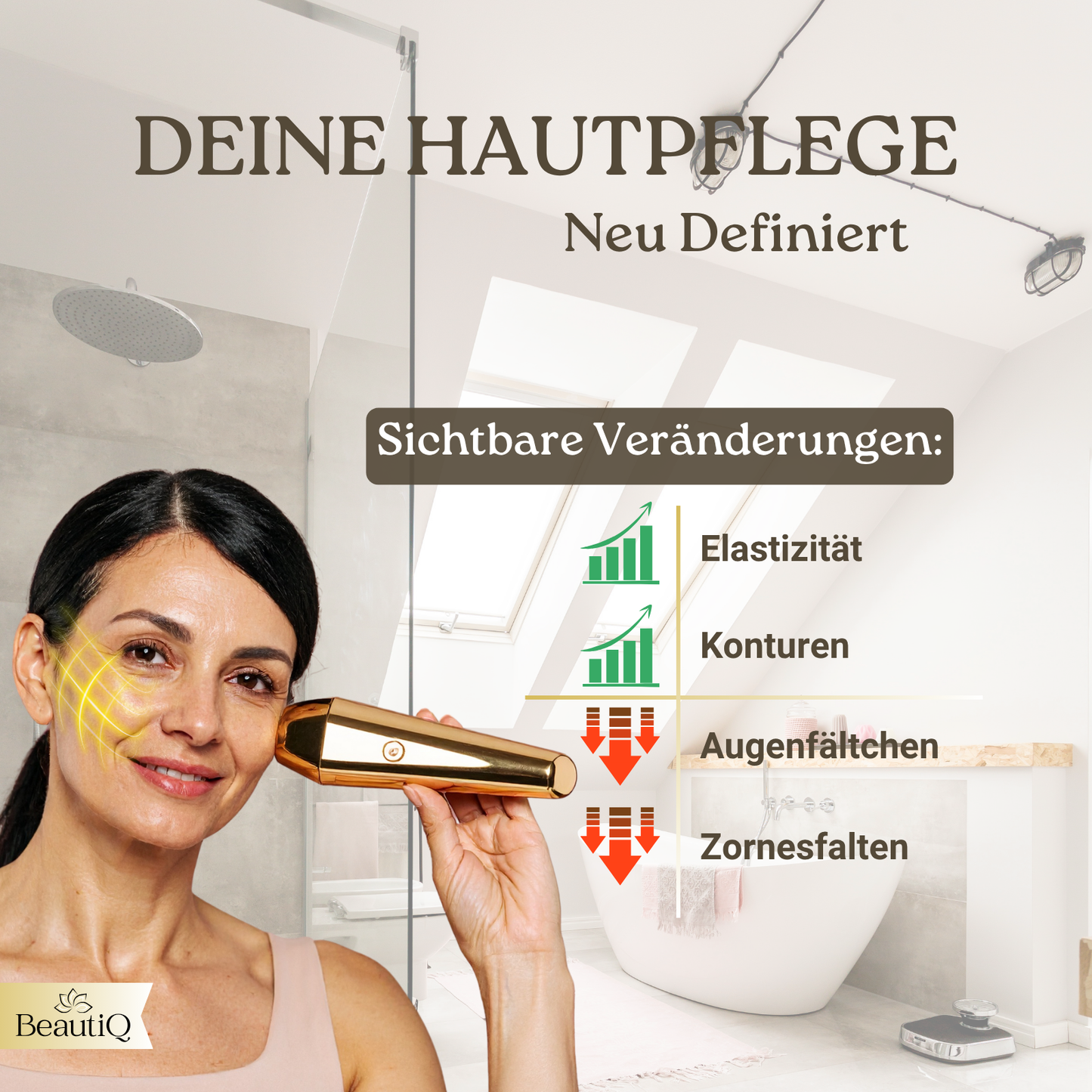 Golden Glow | EMS & Radiofrequenz gegen Falten, Tiefenwirksames Anti Aging