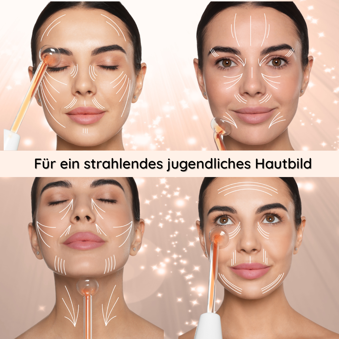 SkinAura | Hochfrequenzstab Gesicht & Body 6-in-1 Testsieger Set