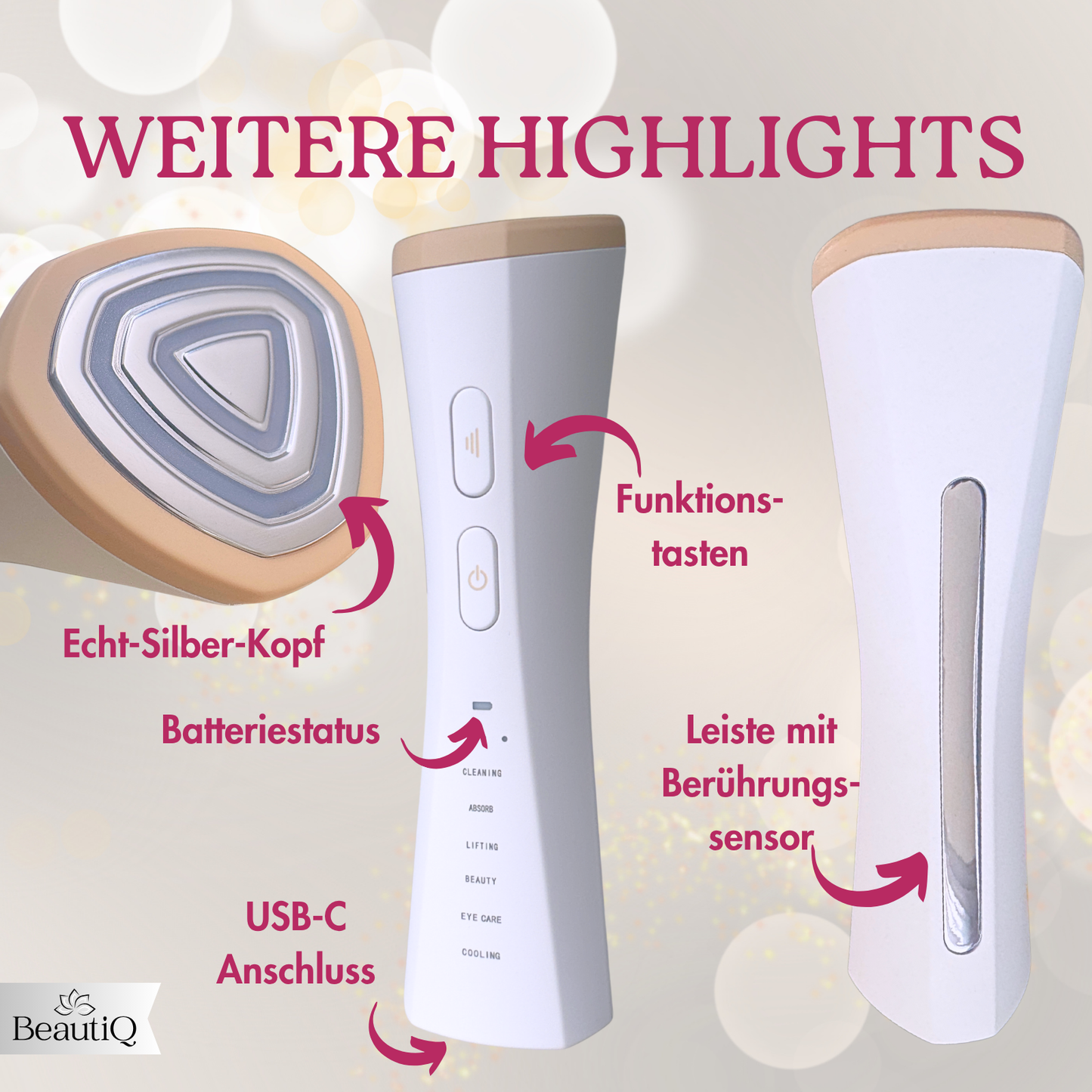Lumèra | 6 abgestimmte Funktionen für schöne, straffe Haut - Gesichtsmassagegerät mit EMS & Radiofrequenz