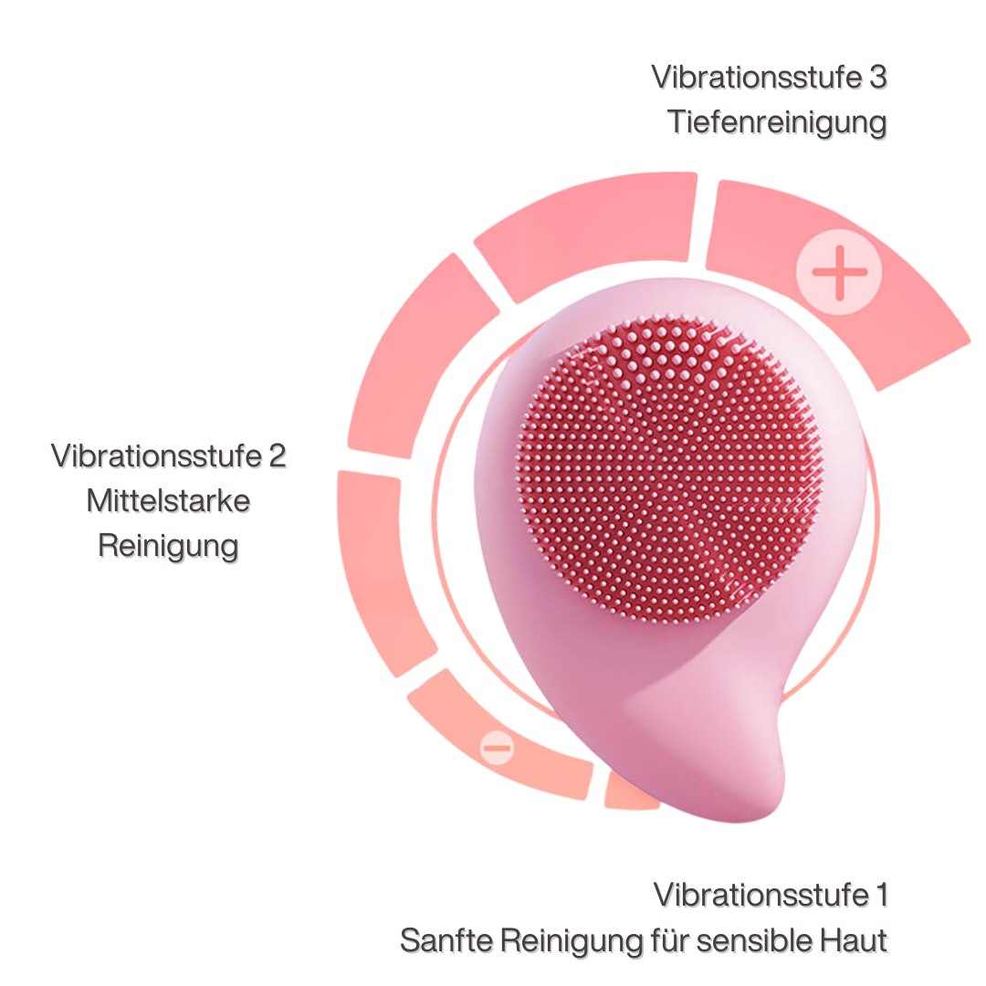 LuxeCleanse | Rosenquarz, Beautygerät mit Noppen, Gesicht/Hals Massage- & Reinigungsbürste