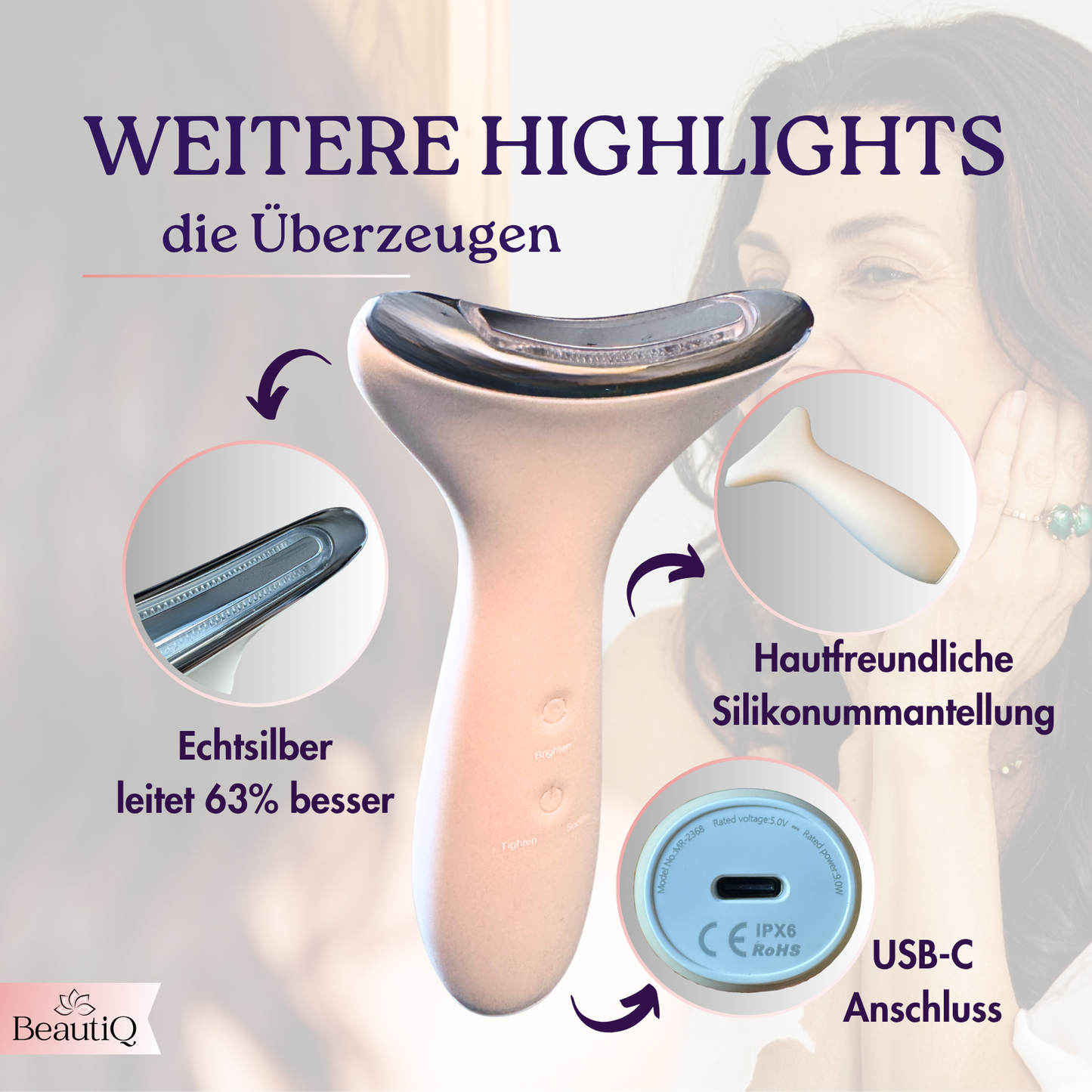 Velluré Glow | Anti-Aging, EMS, Vibration + Lichttherapie für Gesicht & Hals