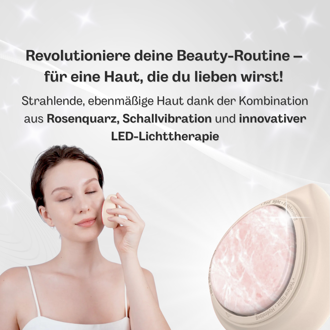 Lumière | Anti-Aging Wunder, Beautygerät Gesicht mit LED-Lichttherapie & Rosenquarz