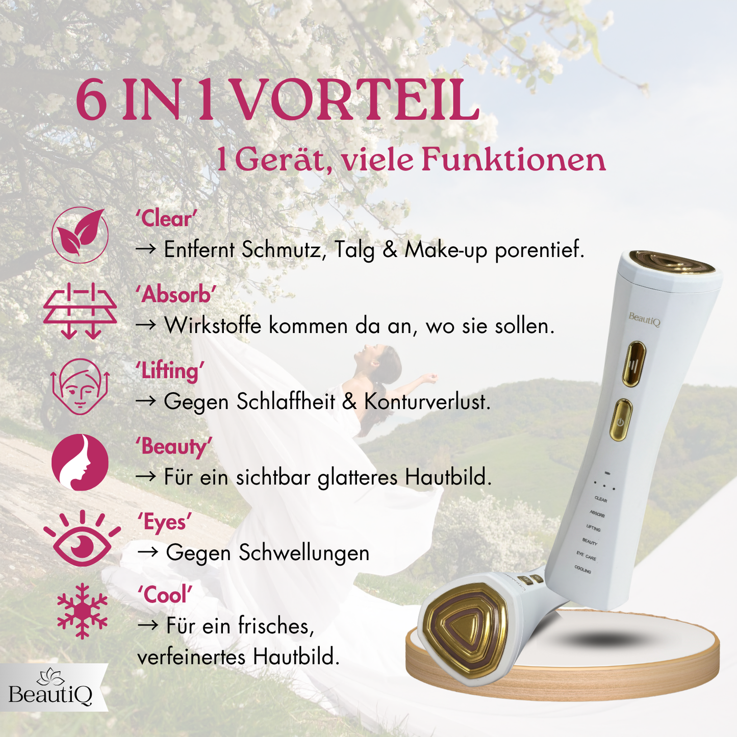 Lumèra | 6 abgestimmte Funktionen für schöne, straffe Haut - Gesichtsmassagegerät mit EMS & Radiofrequenz