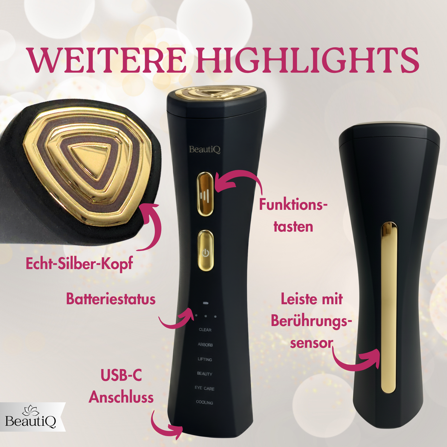 Lumèra | 6 abgestimmte Funktionen für schöne, straffe Haut - Gesichtsmassagegerät mit EMS & Radiofrequenz