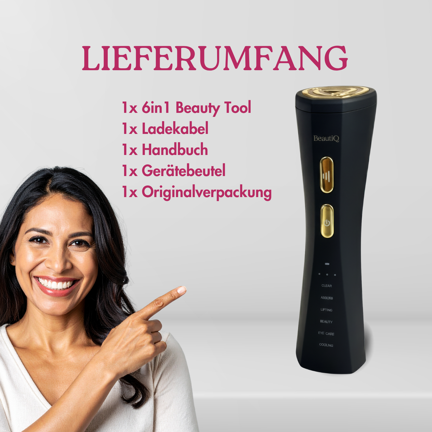 Lumèra | 6 abgestimmte Funktionen für schöne, straffe Haut - Gesichtsmassagegerät mit EMS & Radiofrequenz